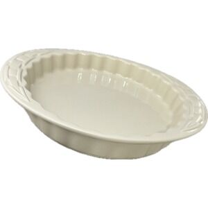 Longaberger Pottery QUICHE DISH 1 QT Woven Traditions Ivory‎ USA